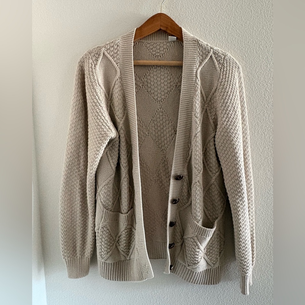 Beige Cardigan Sweater